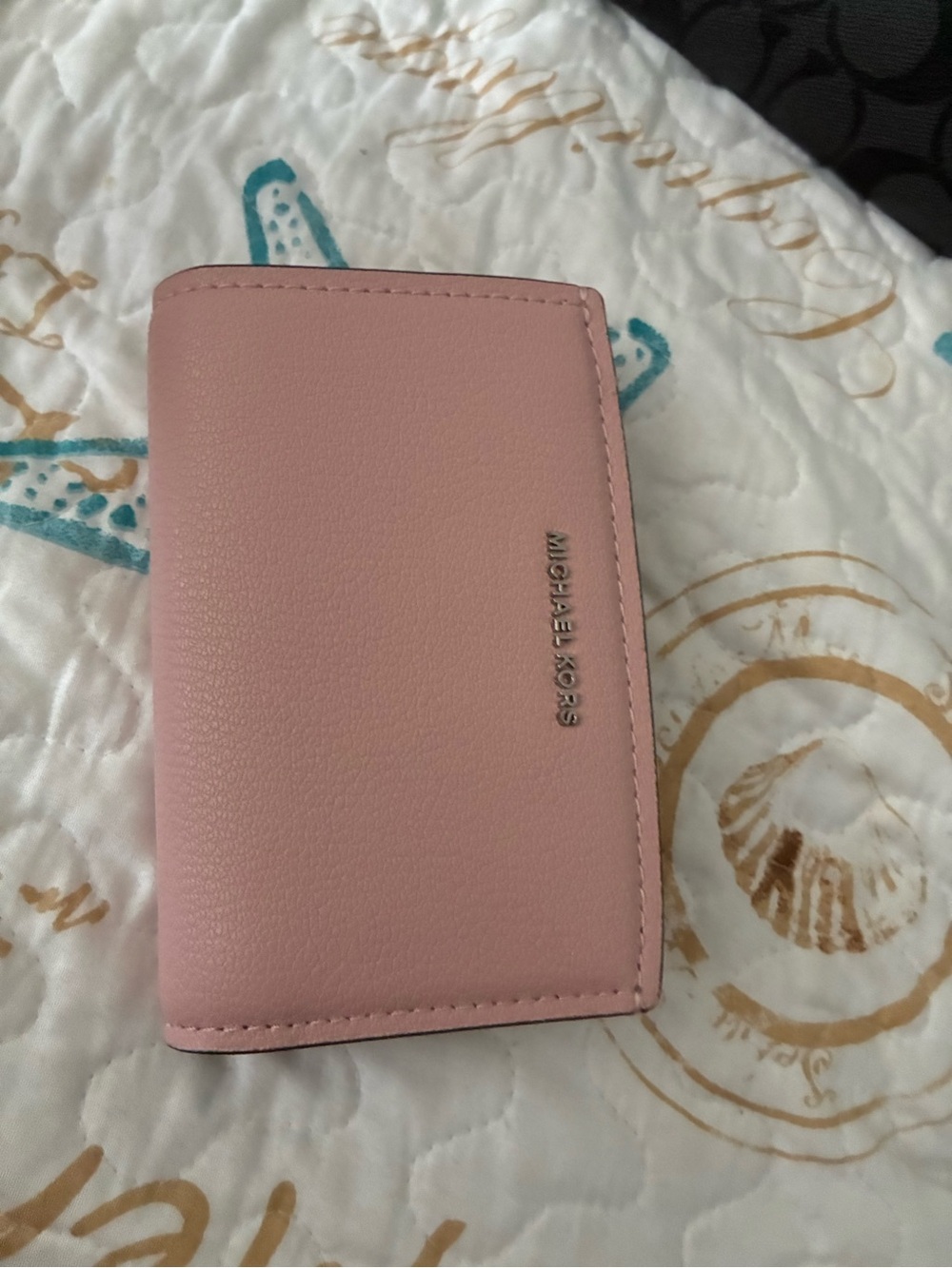 Michael Kors Blush Pink Leather Compact Card Holder